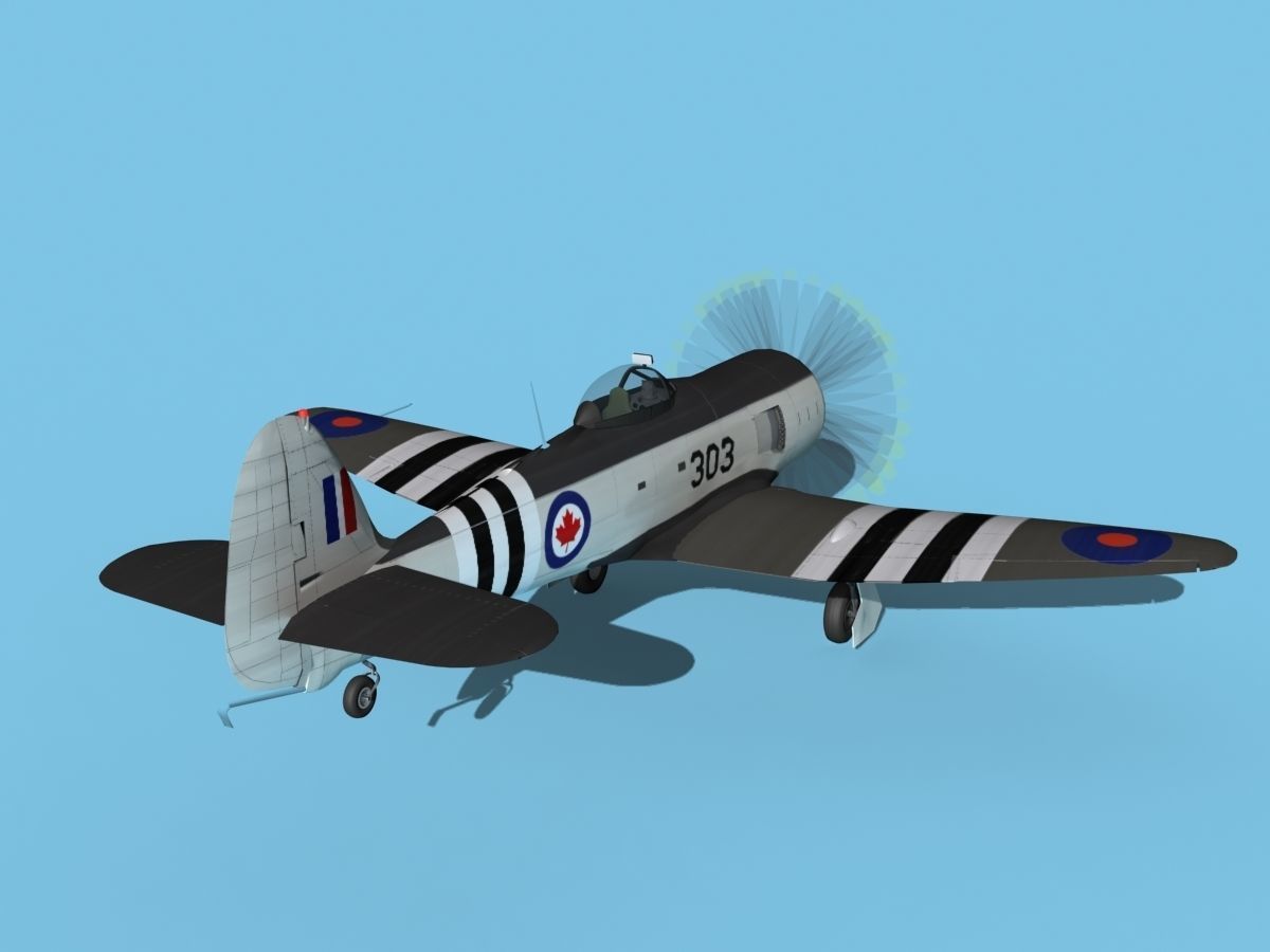 Hawker Sea Fury V14 RCAF 3D model_6