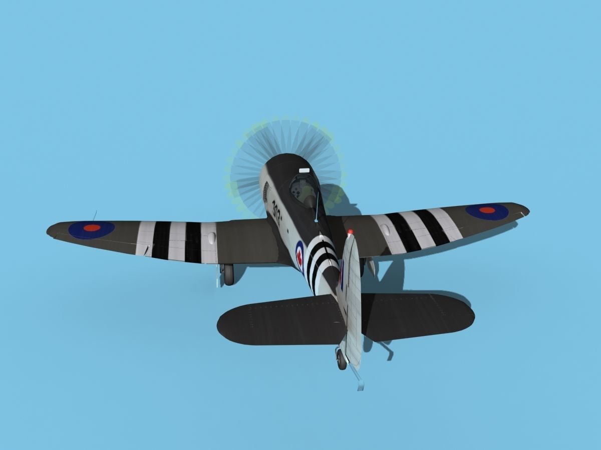 Hawker Sea Fury V14 RCAF 3D model_7