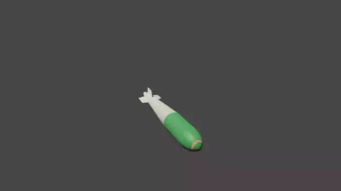 British Explosive Ordnance DP 12000lb Tallboy bomb Low-poly 3D model