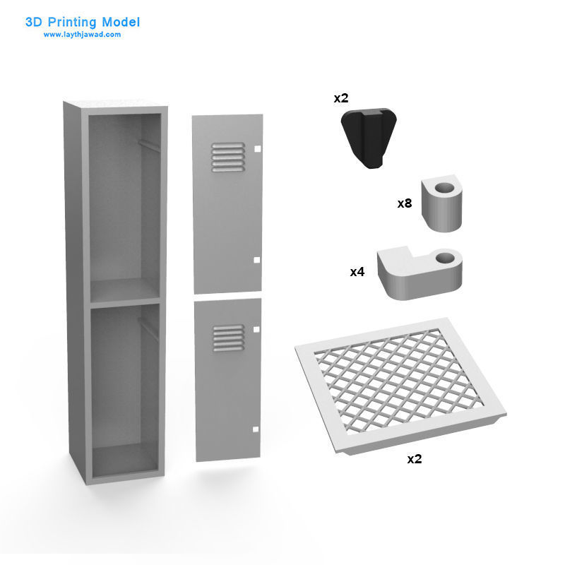 Locker tier lockers 3D print model_3