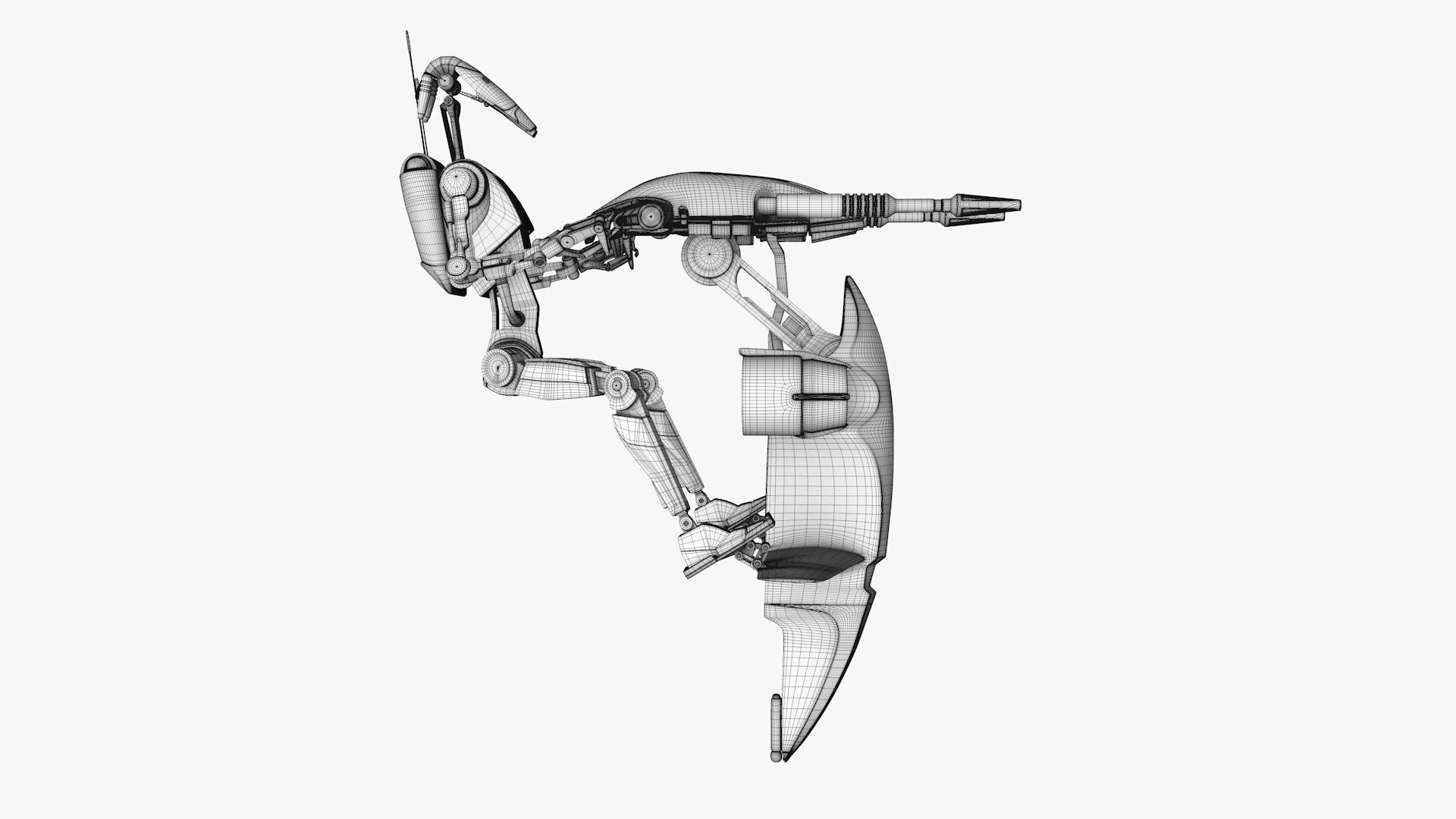 Star Wars - Battle Droid with STAP 3D model_16