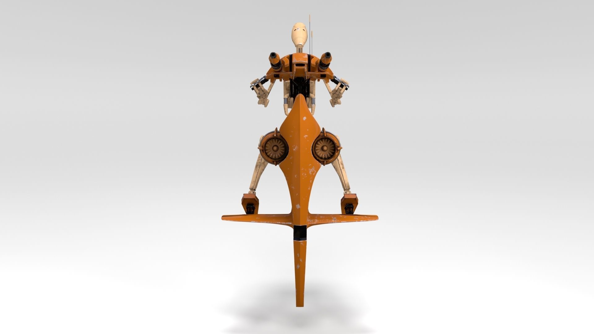 Star Wars - Battle Droid with STAP 3D model_5