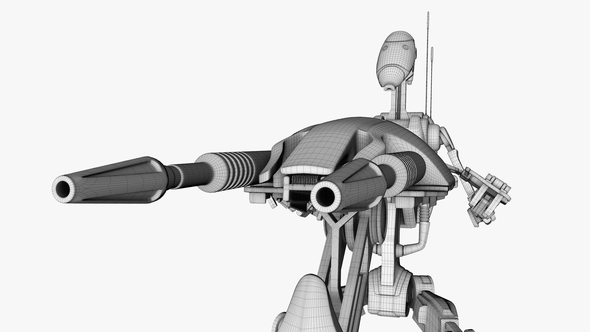Star Wars - Battle Droid with STAP 3D model_12