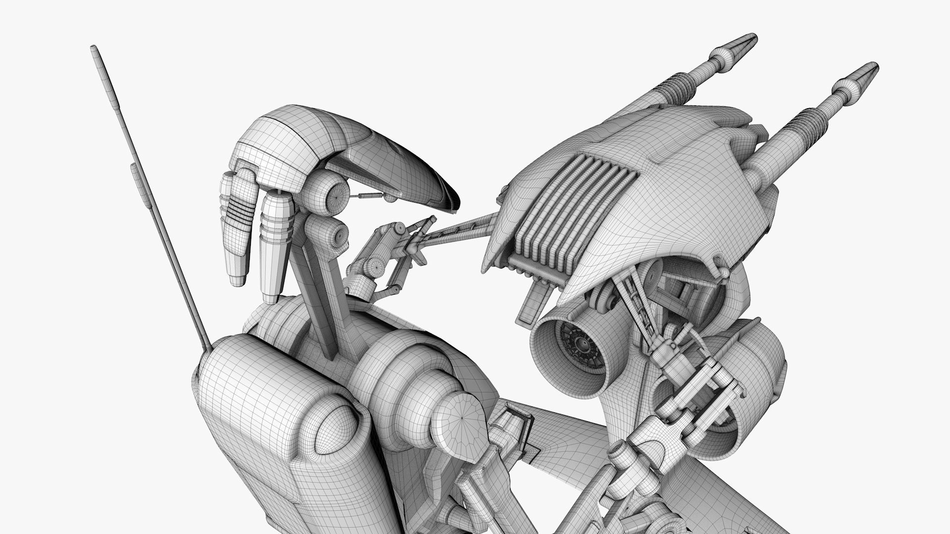 Star Wars - Battle Droid with STAP 3D model_13