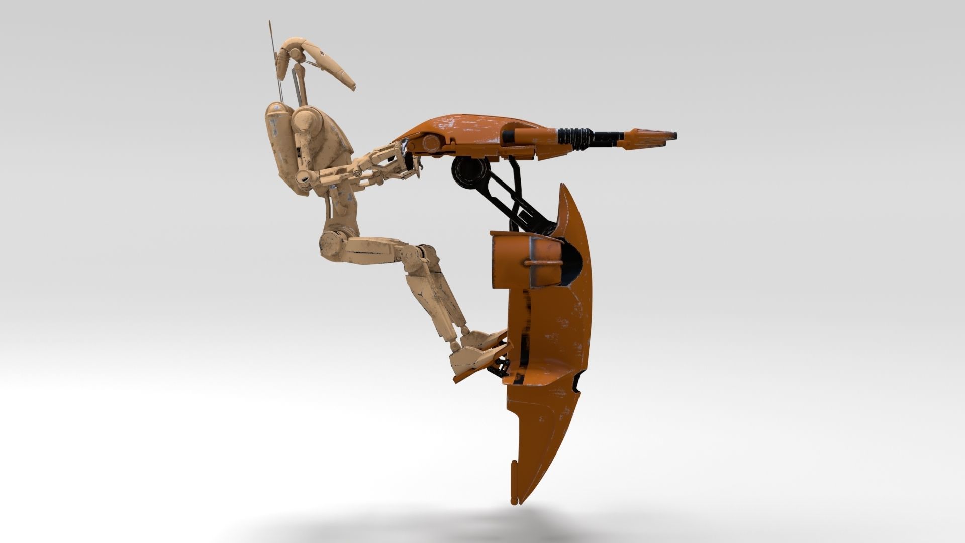 Star Wars - Battle Droid with STAP 3D model_6
