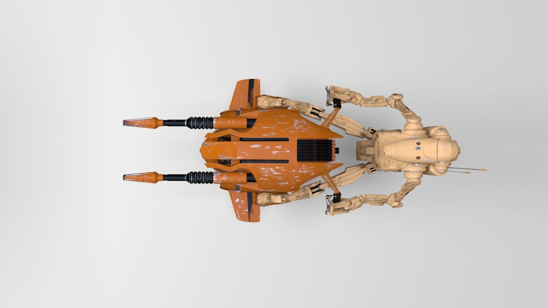 Star Wars - Battle Droid with STAP 3D model_8