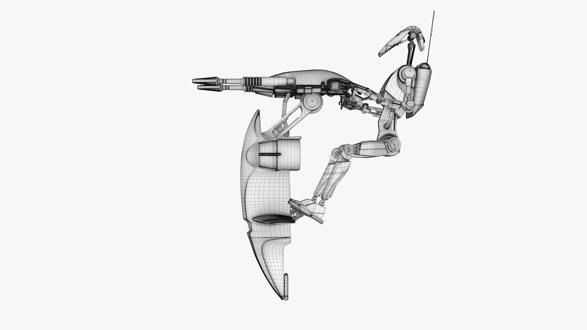 Star Wars - Battle Droid with STAP 3D model_14
