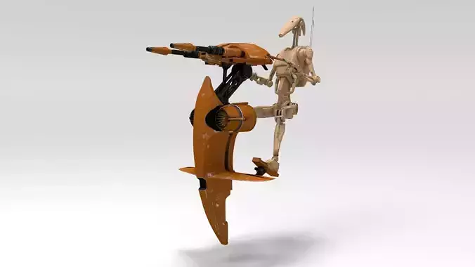 Star Wars - Battle Droid with STAP 3D model