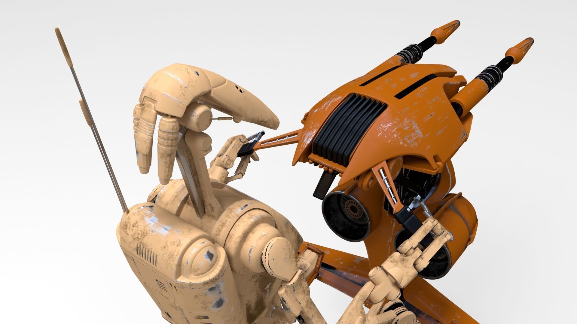 Star Wars - Battle Droid with STAP 3D model_3