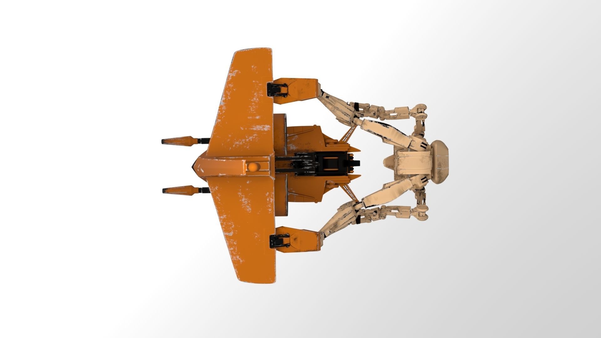 Star Wars - Battle Droid with STAP 3D model_9