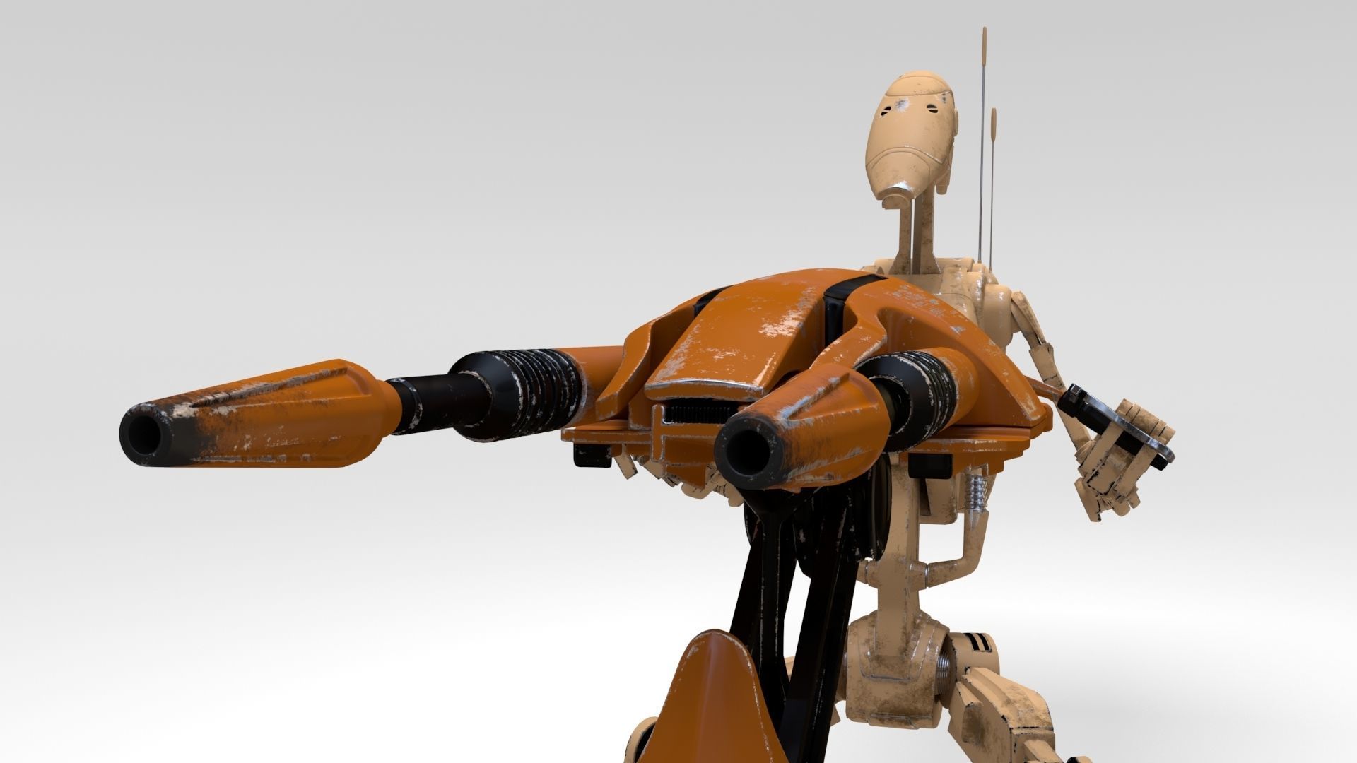 Star Wars - Battle Droid with STAP 3D model_2