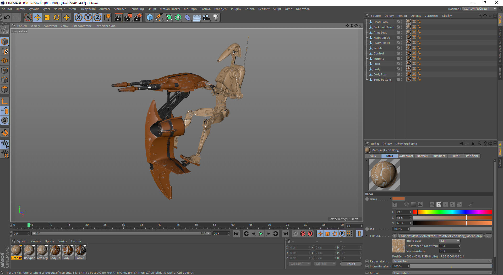 Star Wars - Battle Droid with STAP 3D model_20
