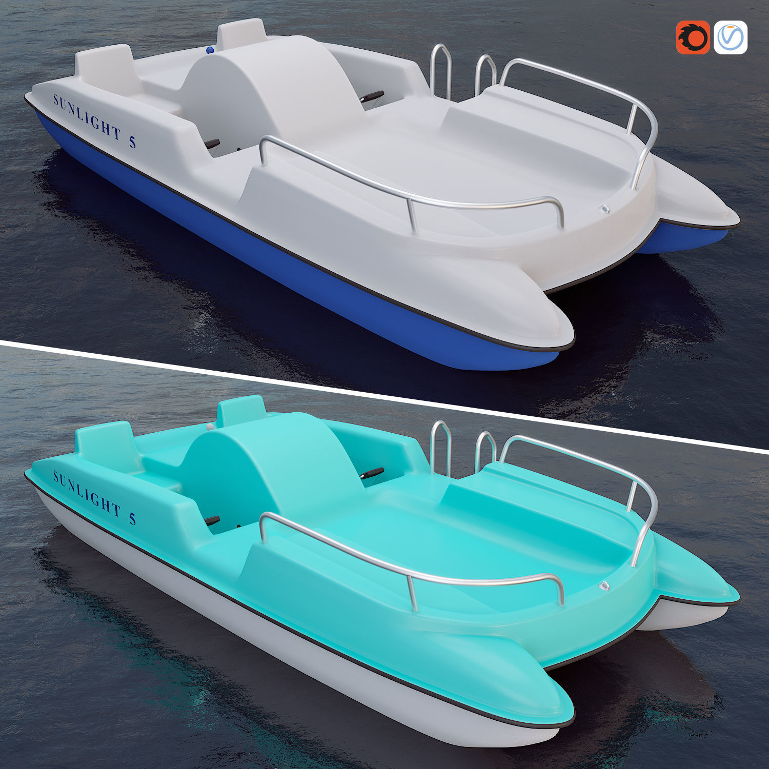 SunLight 5 catamaran 3D model_1