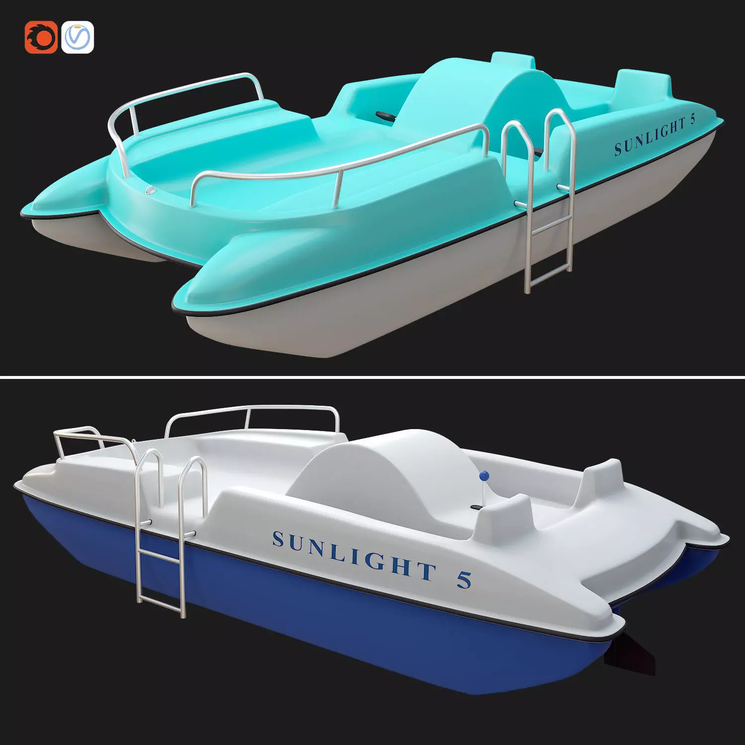 SunLight 5 catamaran 3D model_0