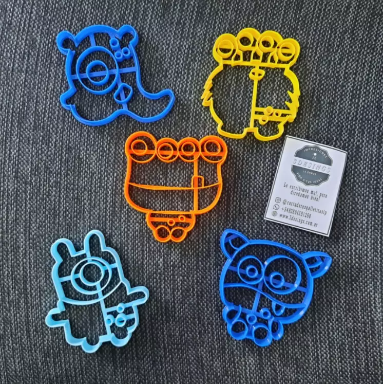 Monsters Pack x5 Cookie Cutter 3D print model_0