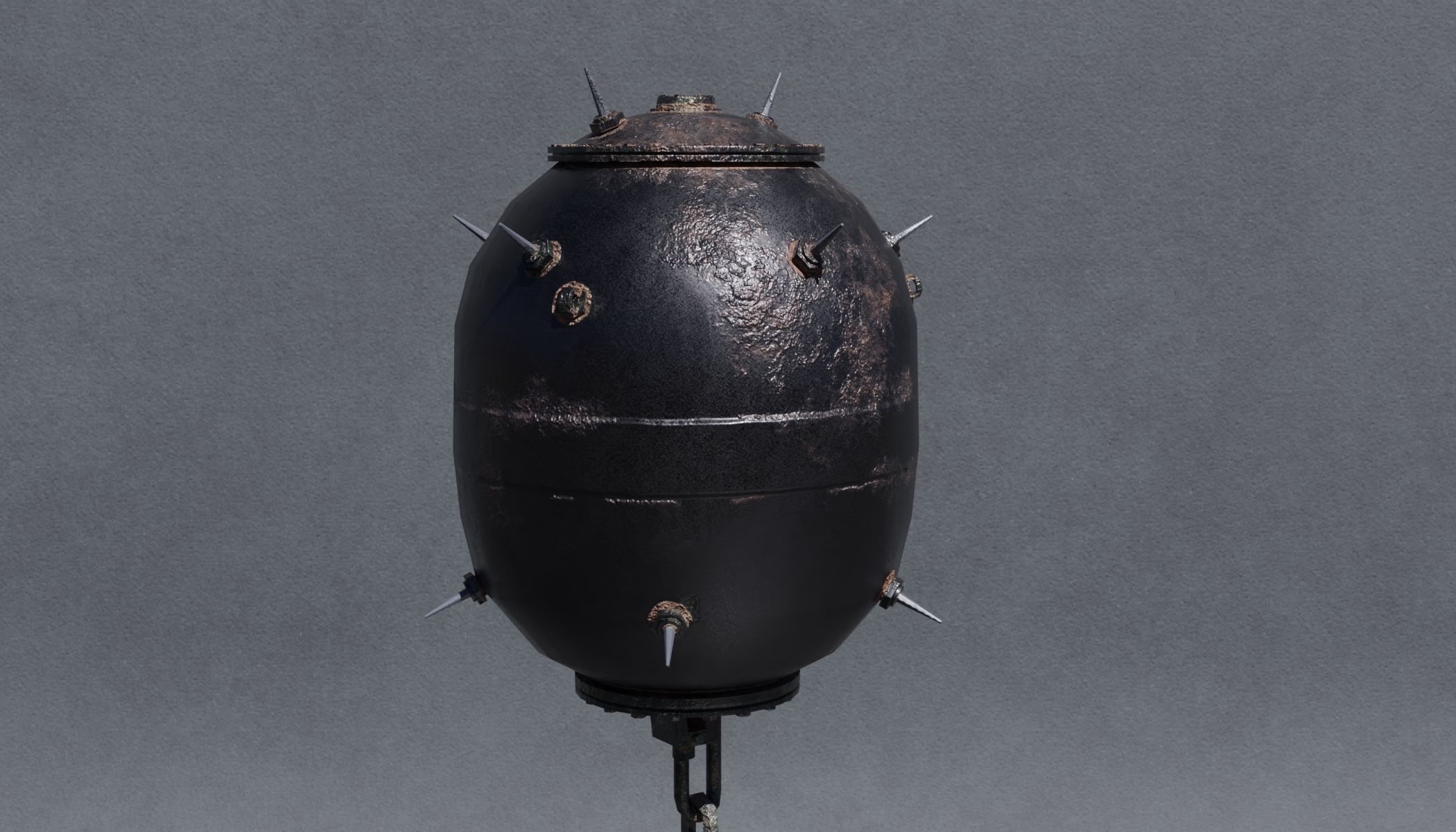 Mk 17 naval mine Low Poly PBR  Low-poly 3D model_10