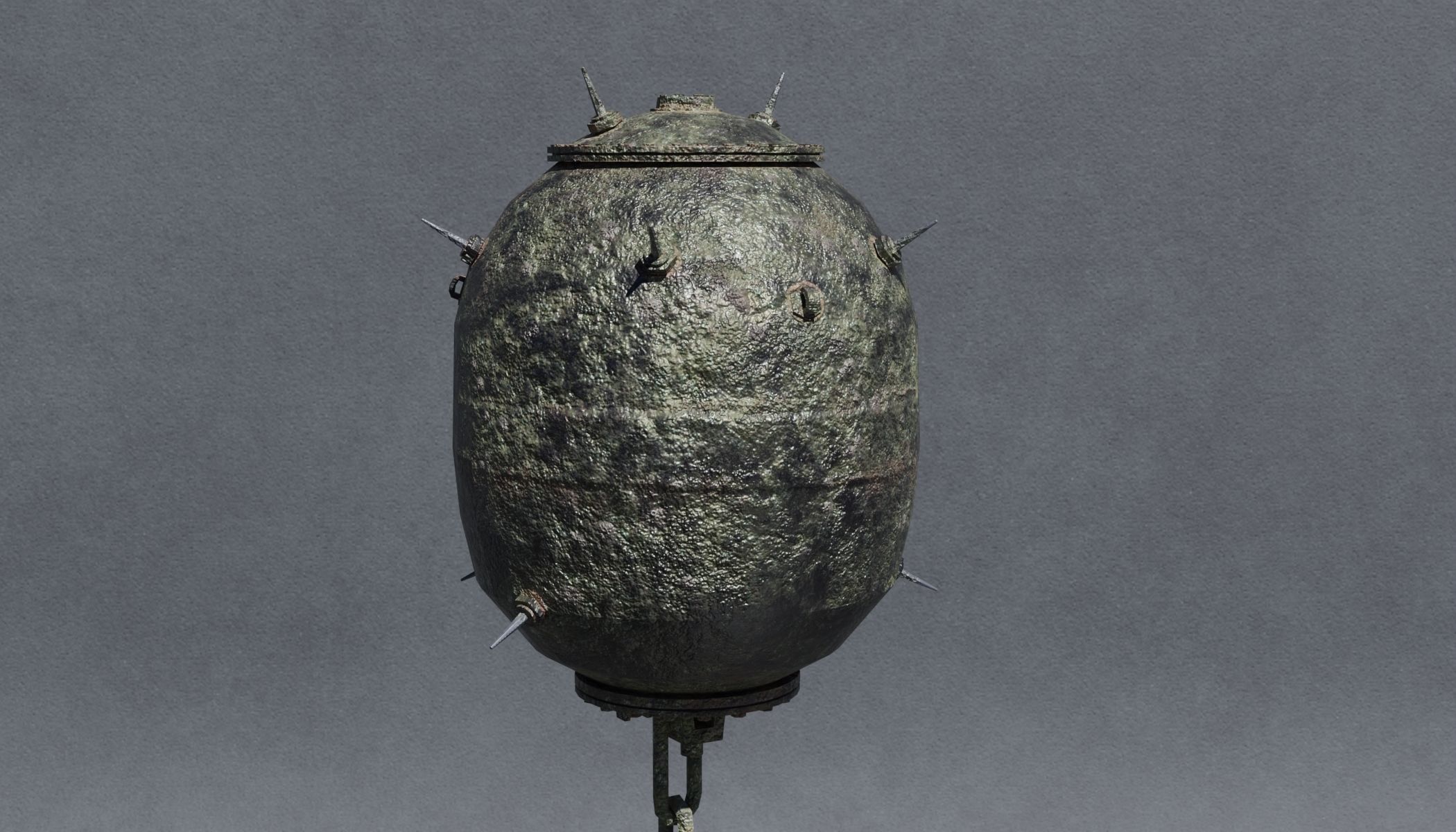 Mk 17 naval mine Low Poly PBR  Low-poly 3D model_13