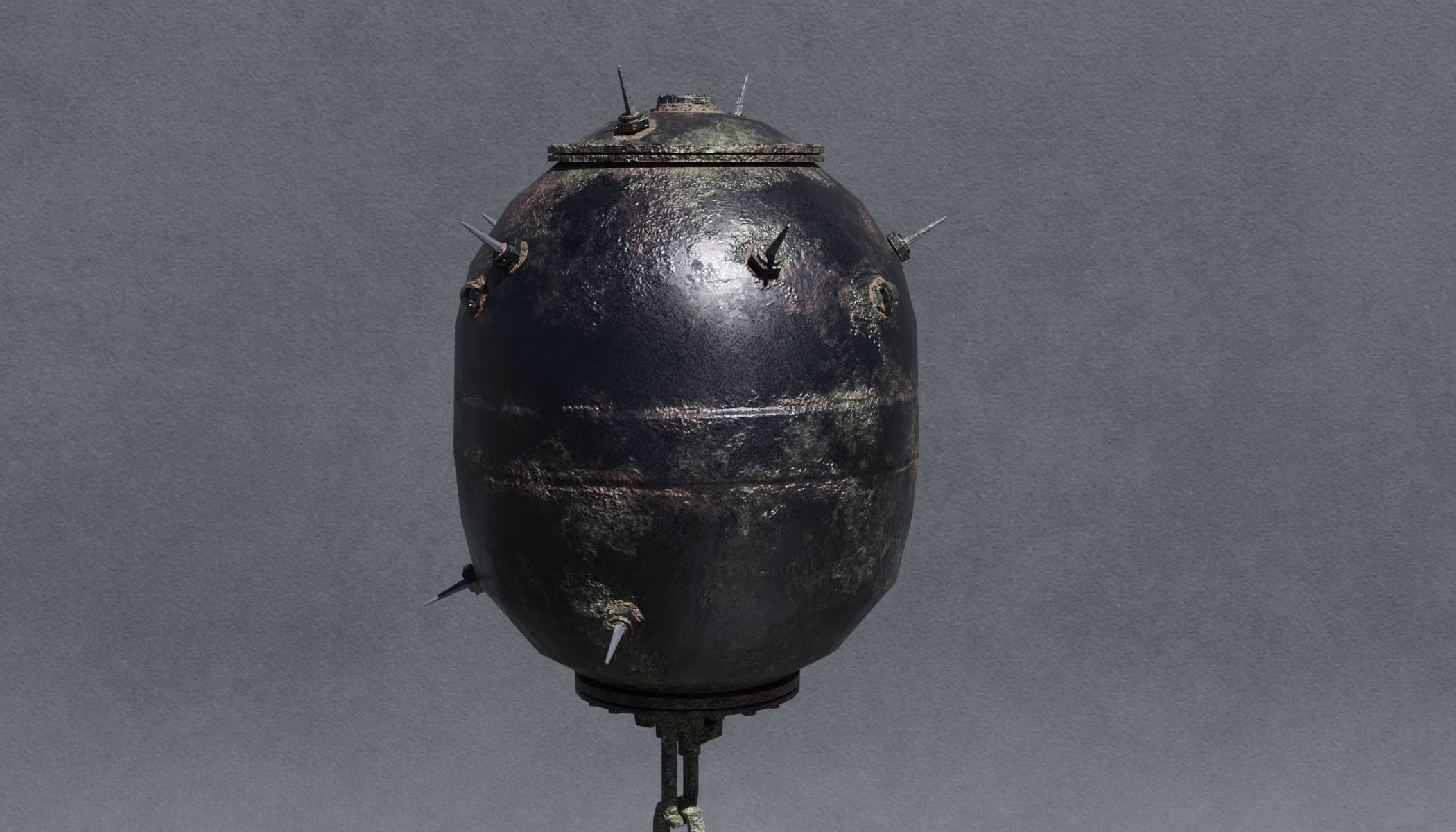 Mk 17 naval mine Low Poly PBR  Low-poly 3D model_8