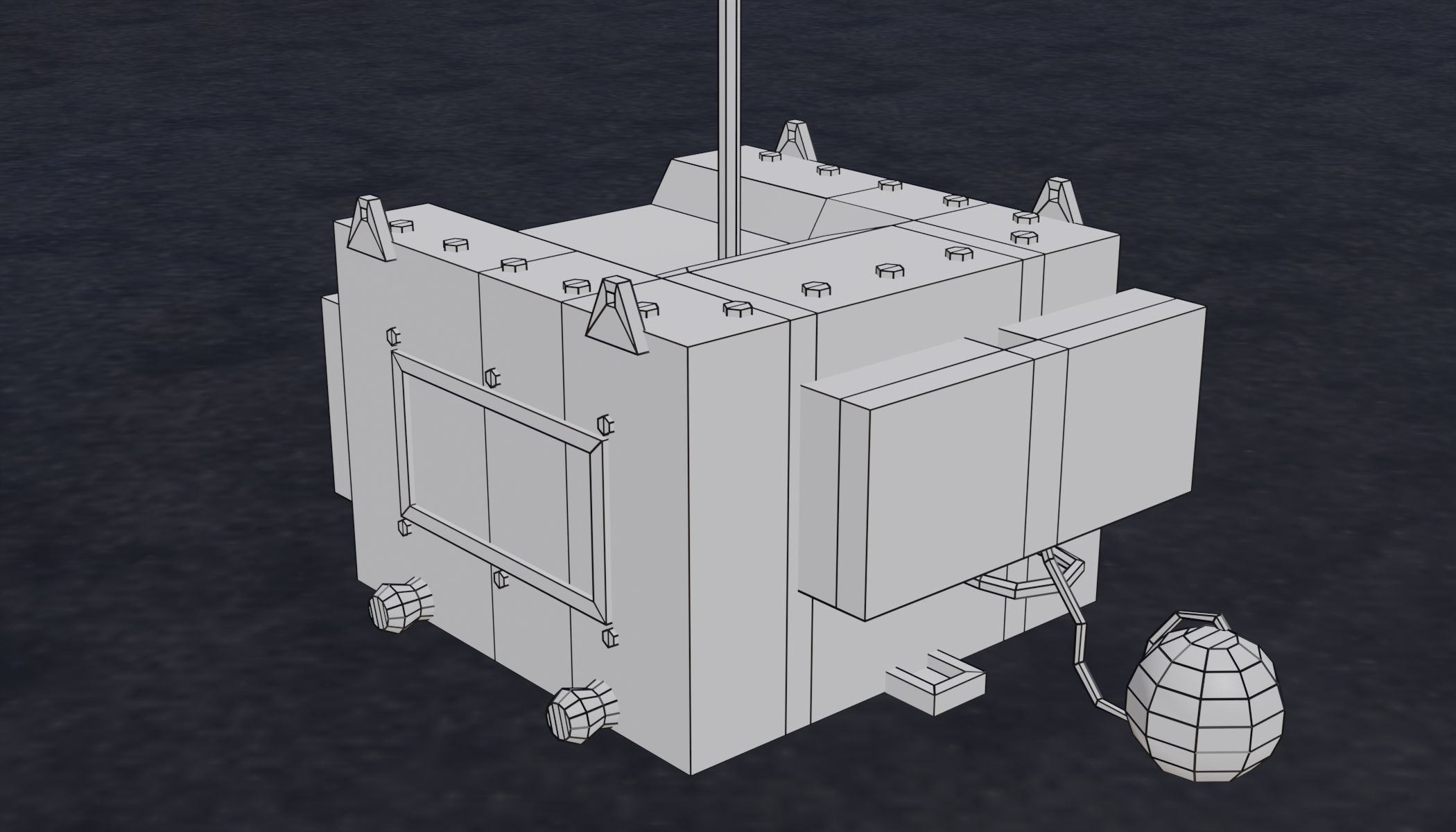 Mk 17 naval mine Low Poly PBR  Low-poly 3D model_18