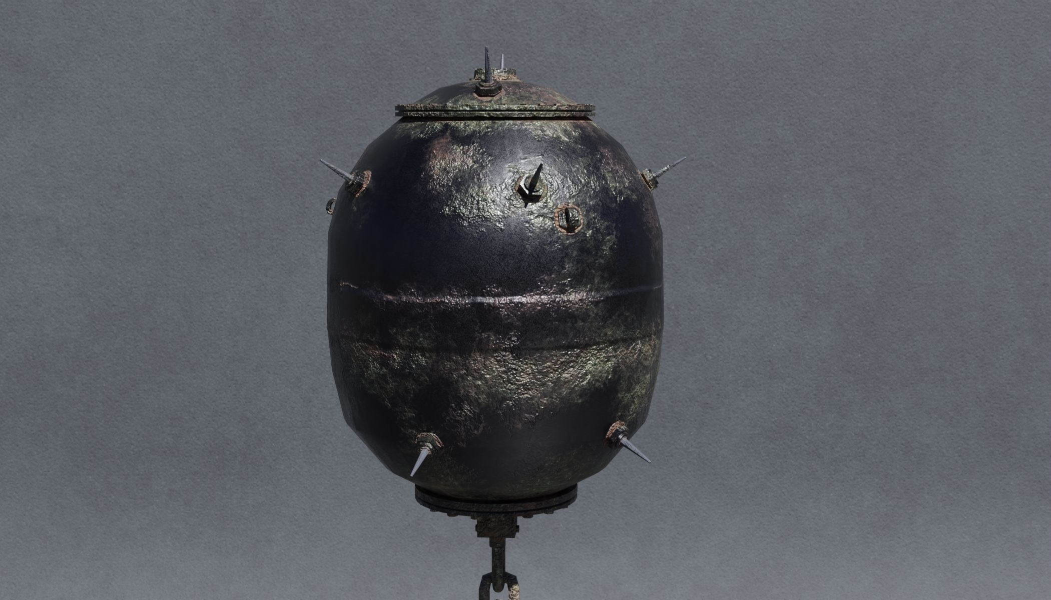 Mk 17 naval mine Low Poly PBR  Low-poly 3D model_9