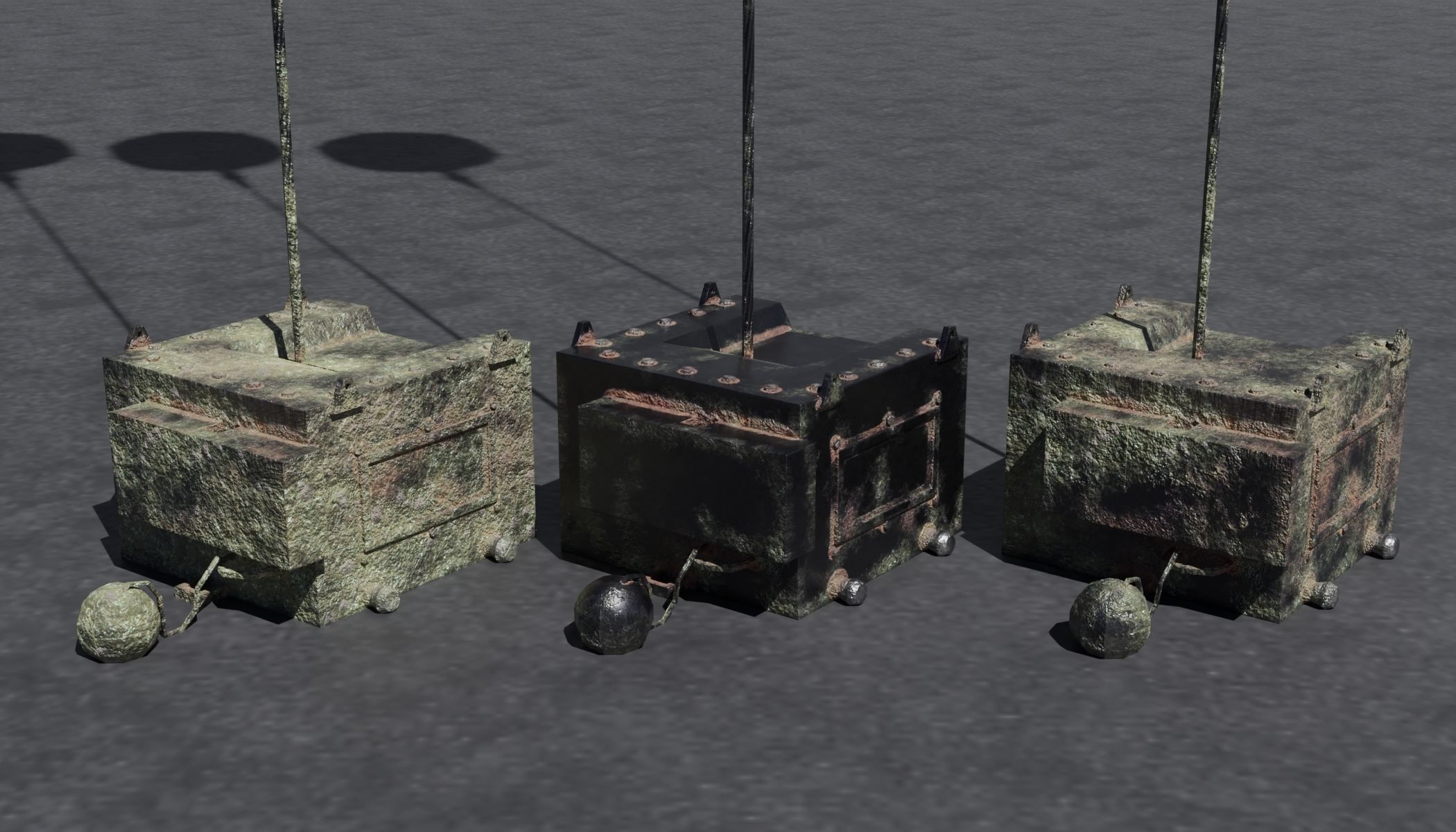 Mk 17 naval mine Low Poly PBR  Low-poly 3D model_15