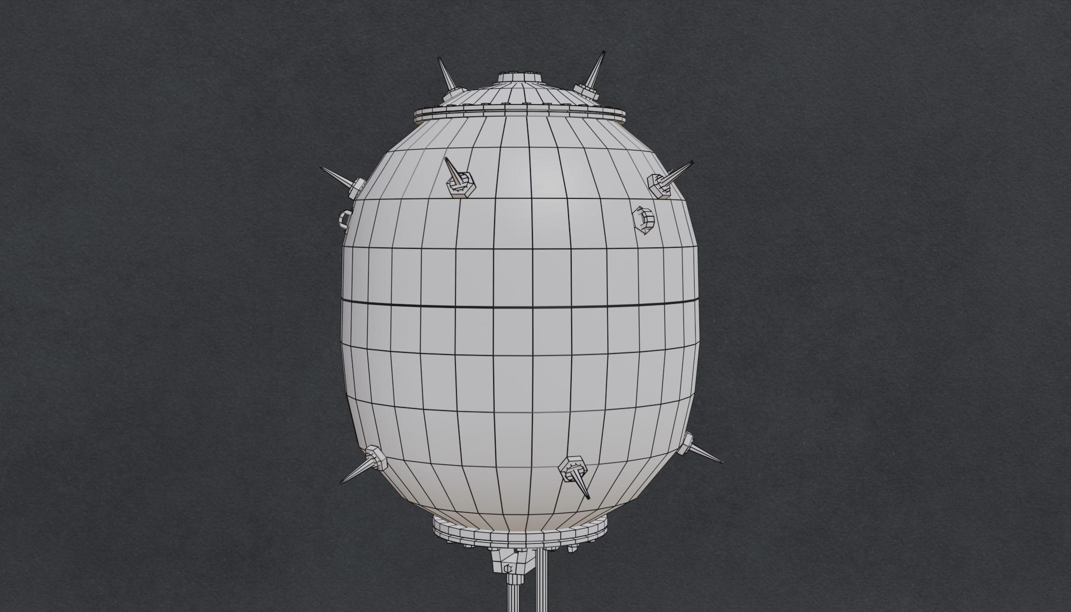 Mk 17 naval mine Low Poly PBR  Low-poly 3D model_16