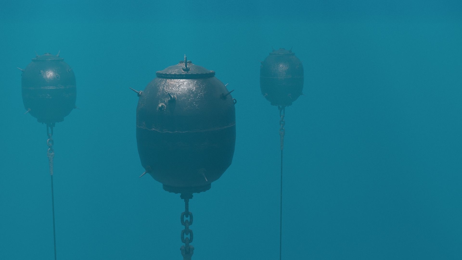 Mk 17 naval mine Low Poly PBR  Low-poly 3D model_2
