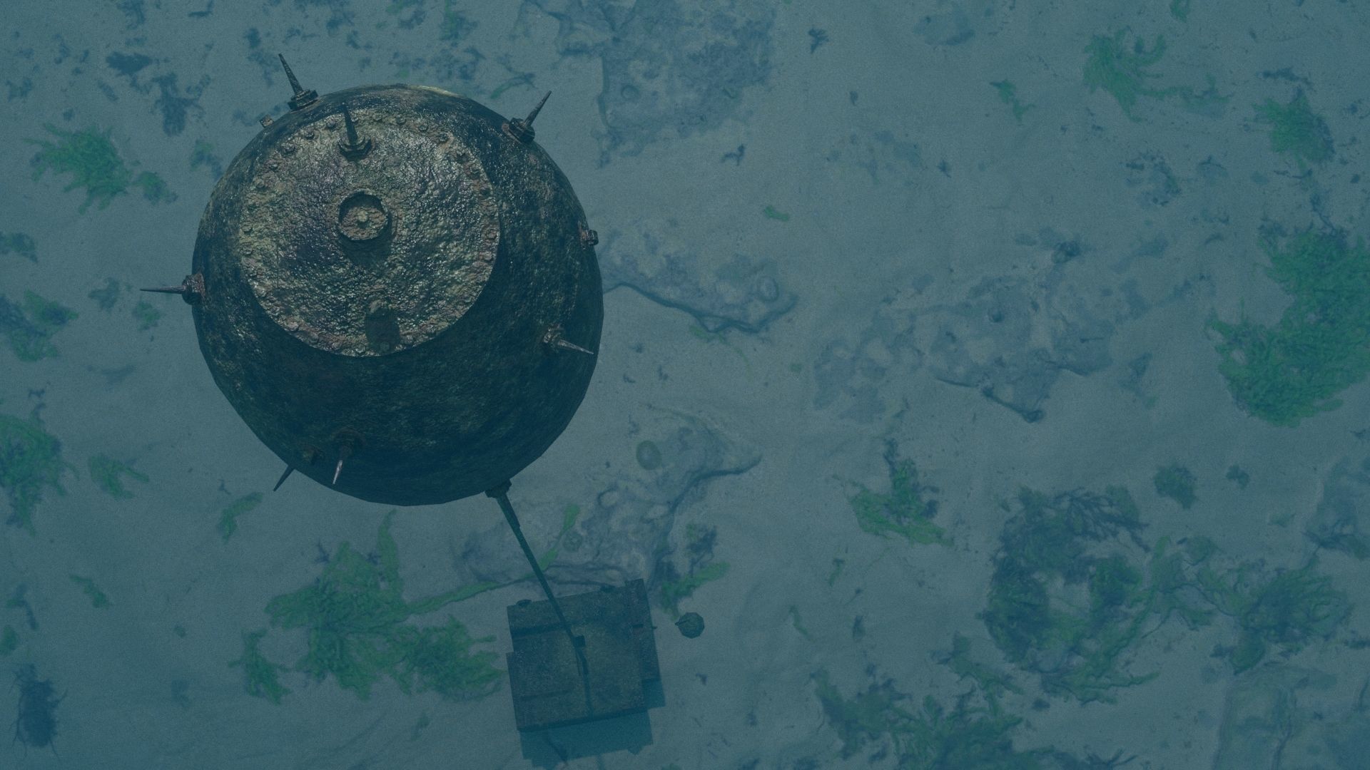 Mk 17 naval mine Low Poly PBR  Low-poly 3D model_6