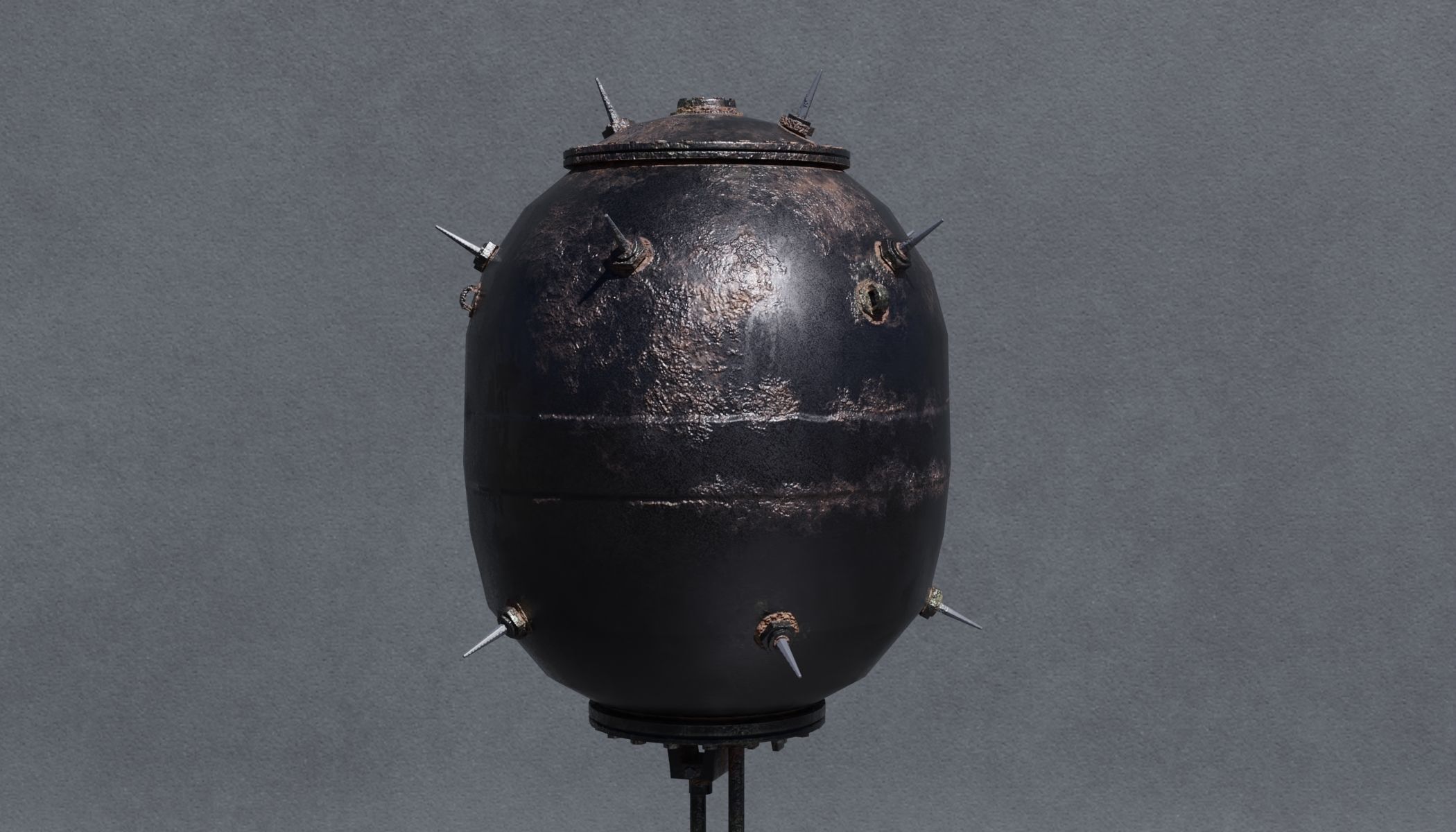 Mk 17 naval mine Low Poly PBR  Low-poly 3D model_11