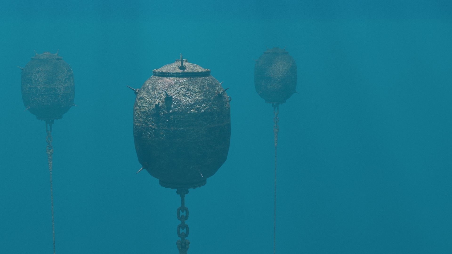 Mk 17 naval mine Low Poly PBR  Low-poly 3D model_1