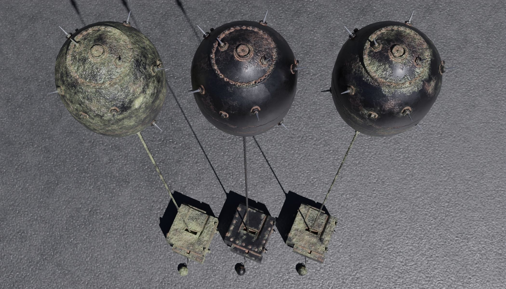 Mk 17 naval mine Low Poly PBR  Low-poly 3D model_7