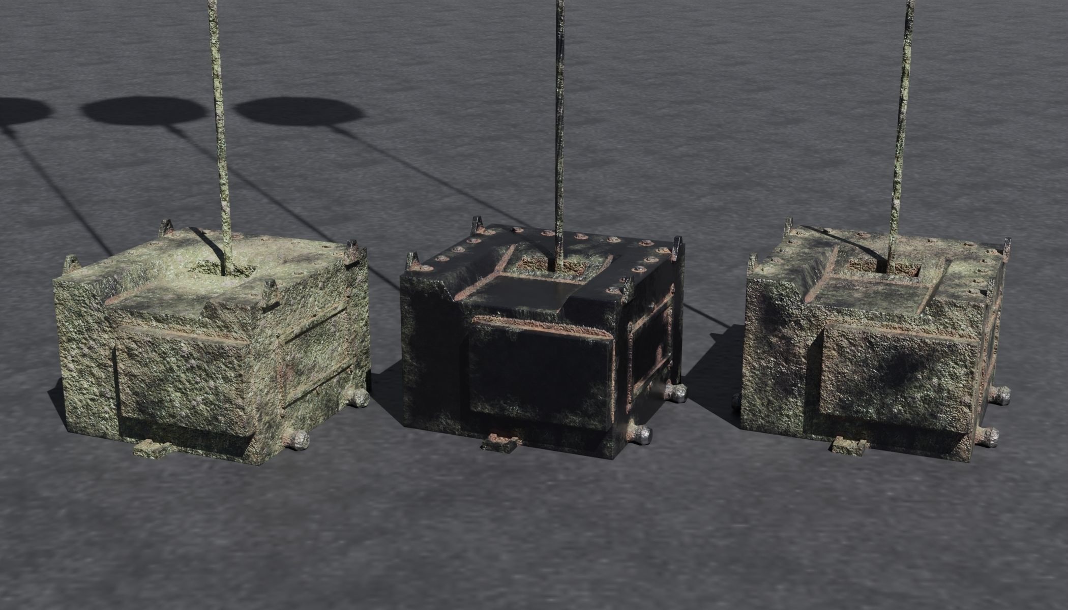 Mk 17 naval mine Low Poly PBR  Low-poly 3D model_14