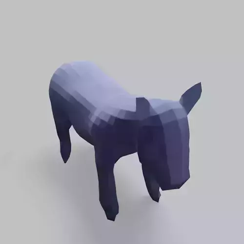 Geometric Donkey Low-poly 3D model