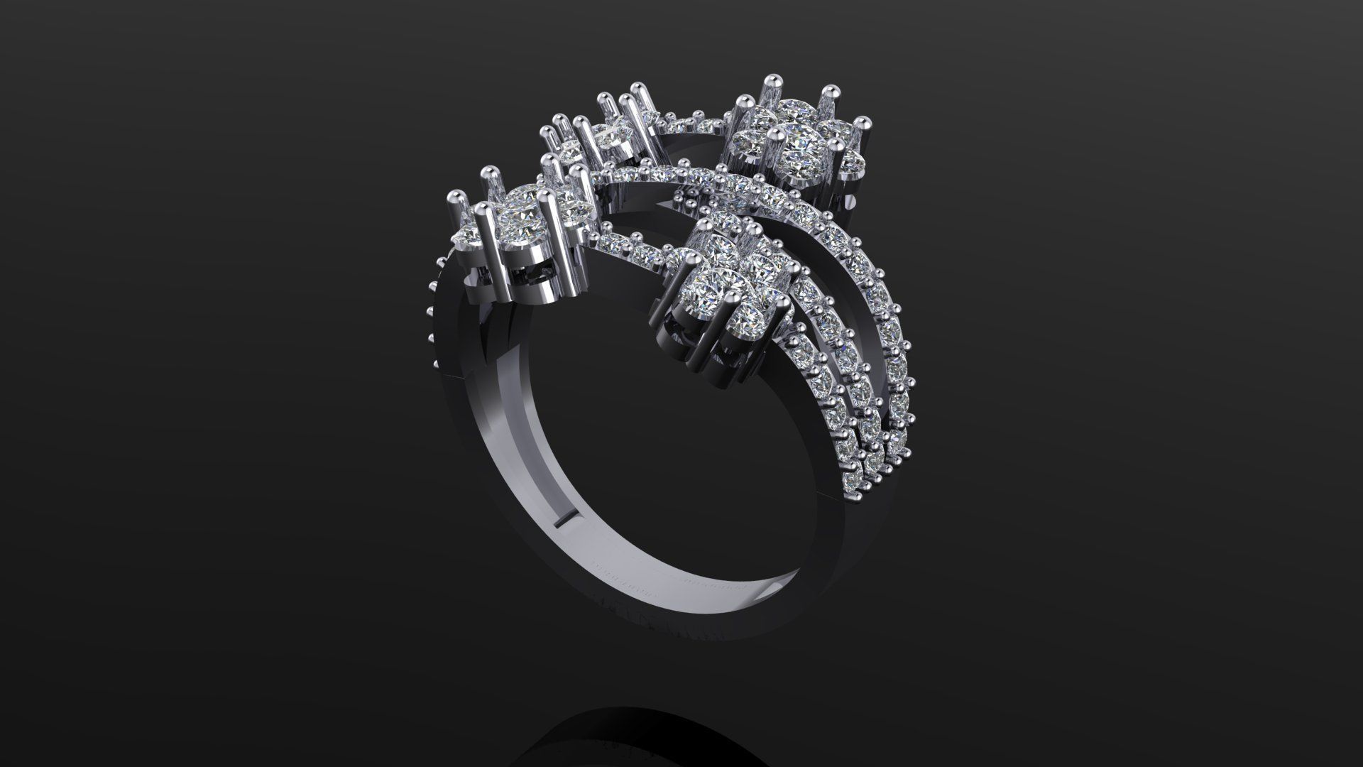 Diamond ring 3D print model_4