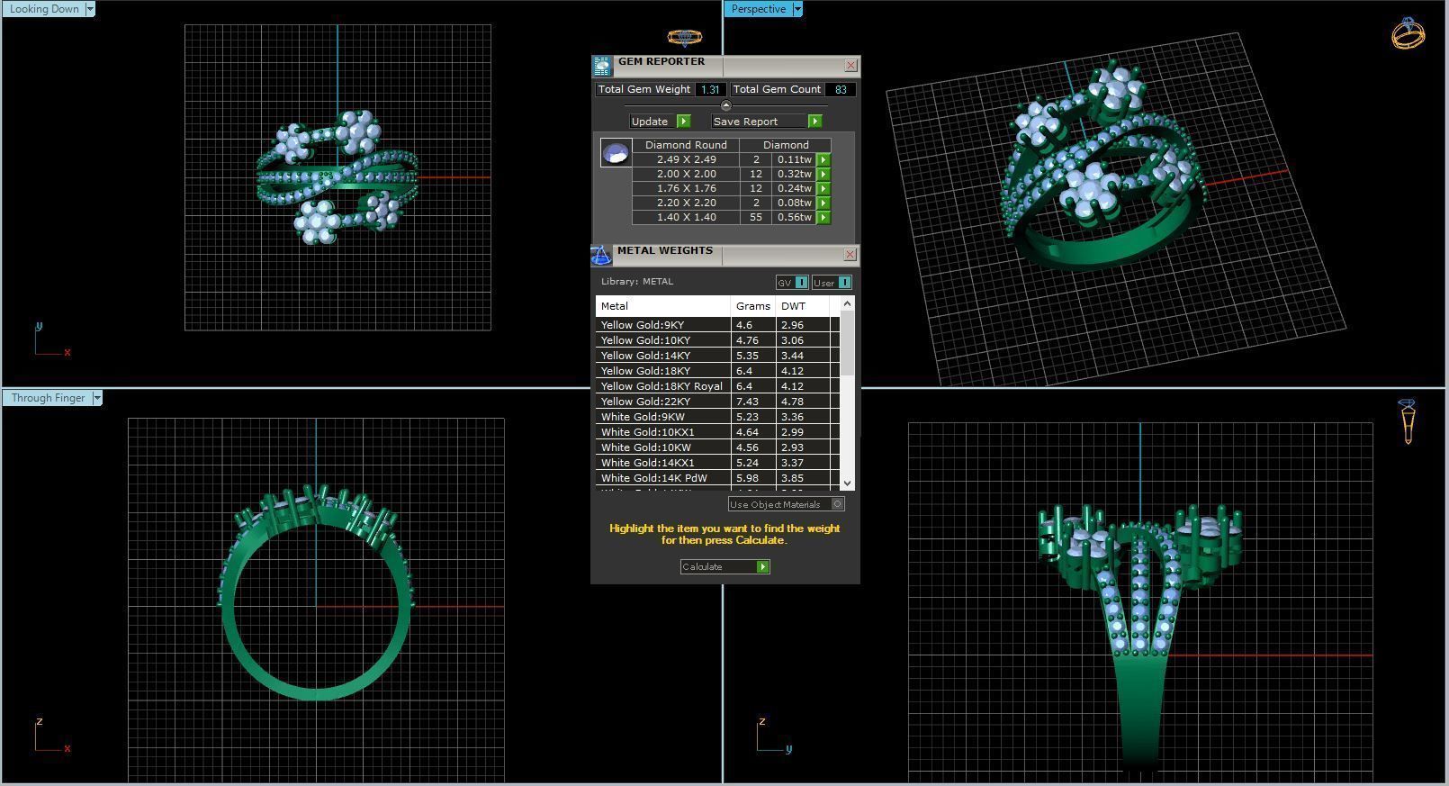 Diamond ring 3D print model_6
