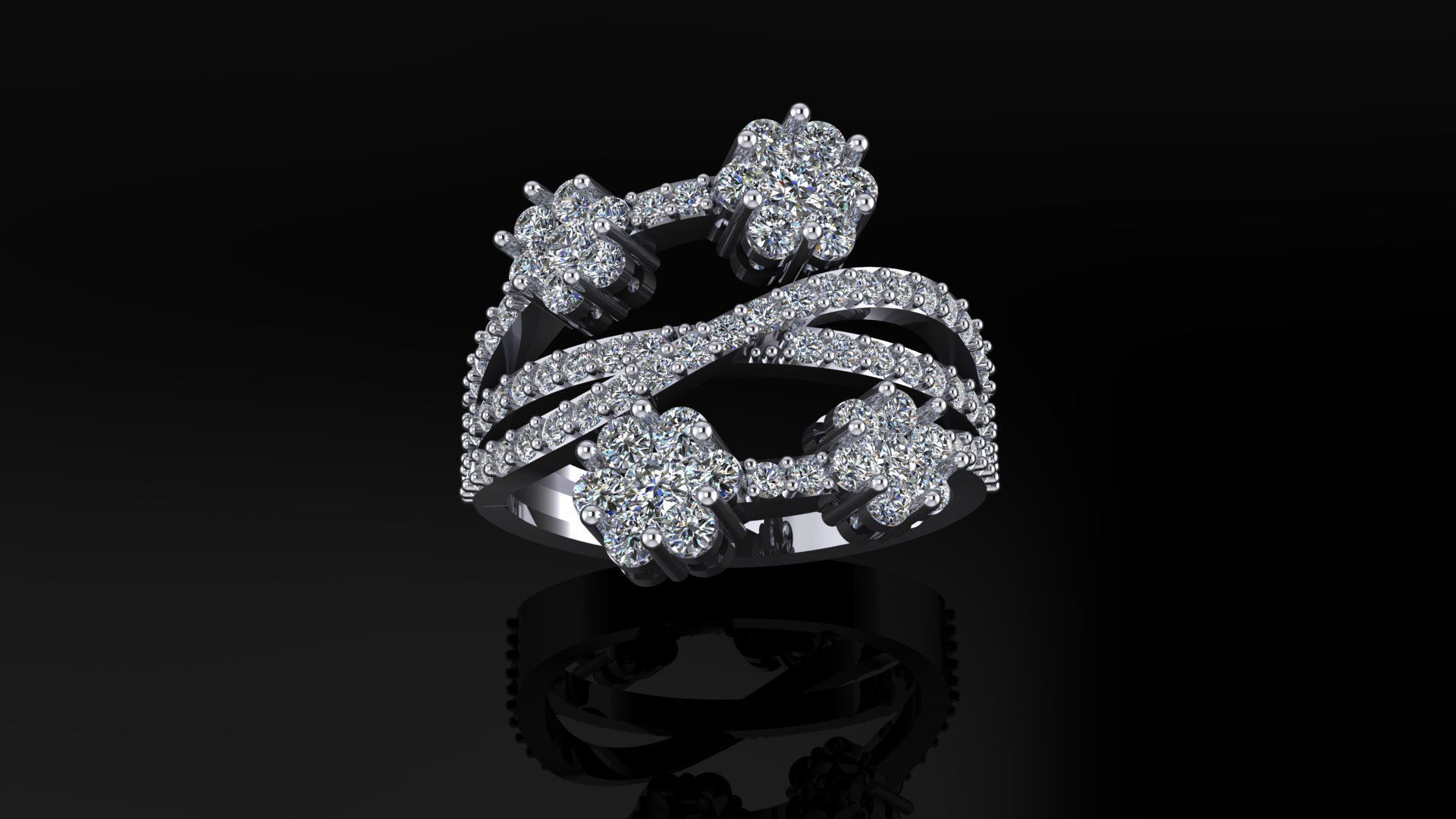 Diamond ring 3D print model_5