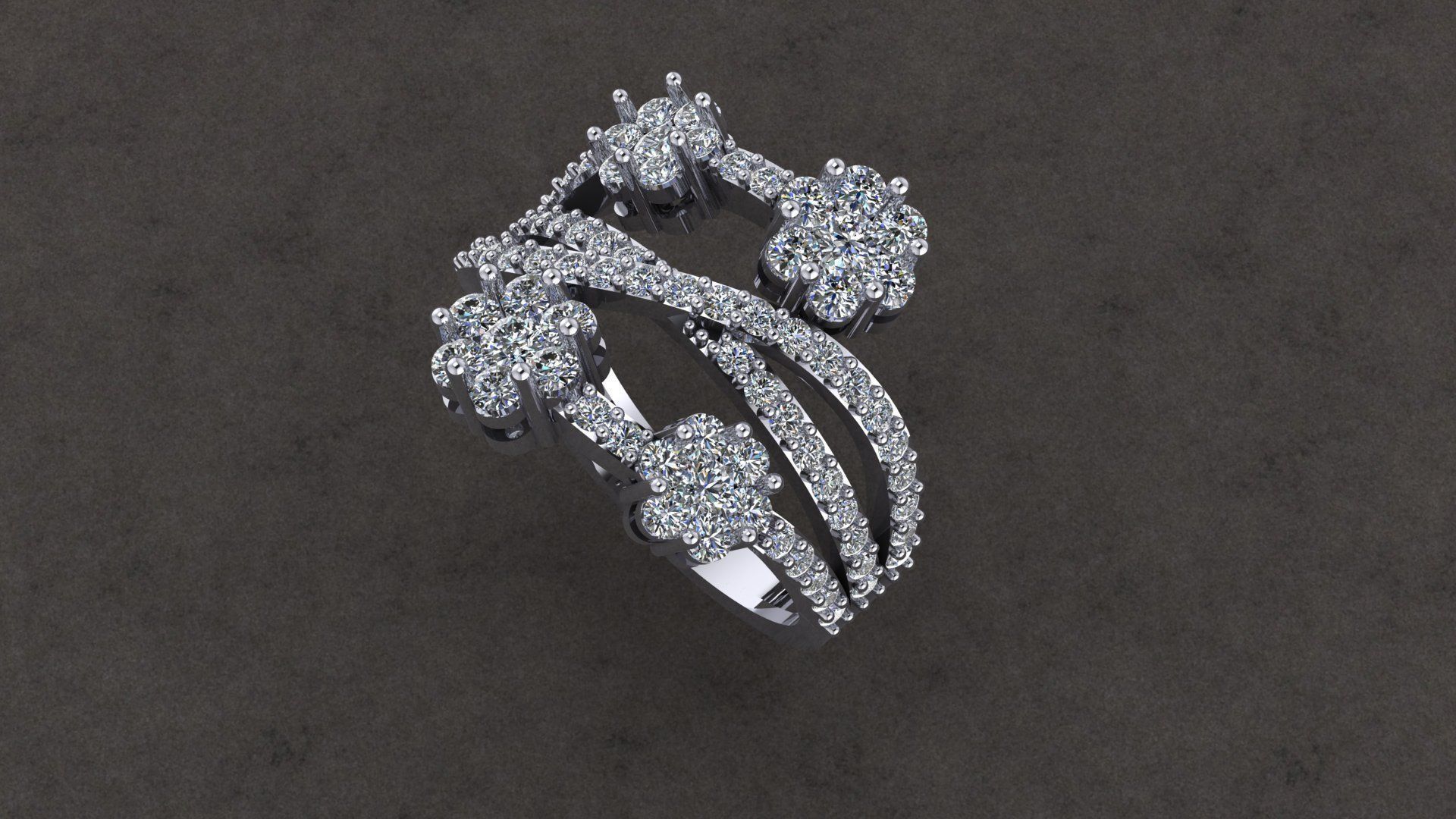 Diamond ring 3D print model_3