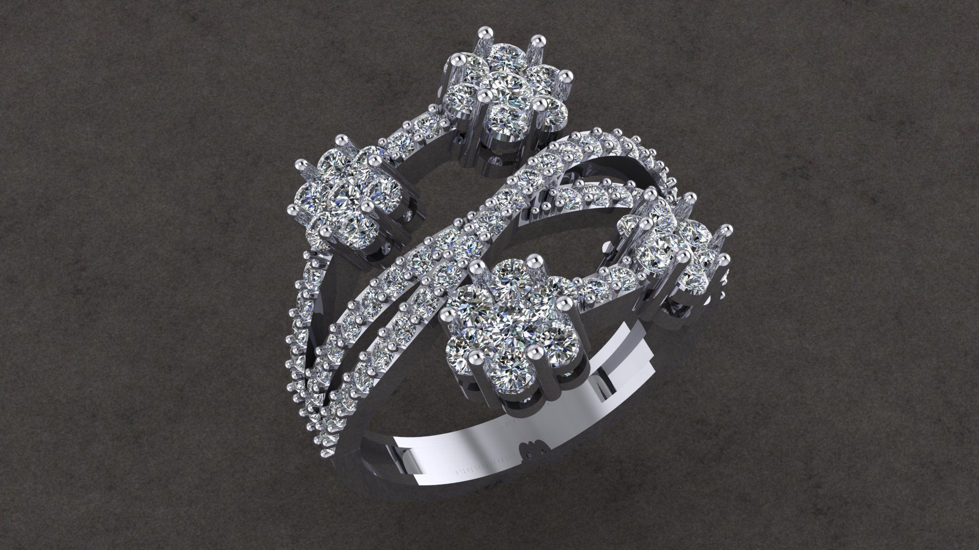 Diamond ring 3D print model_2