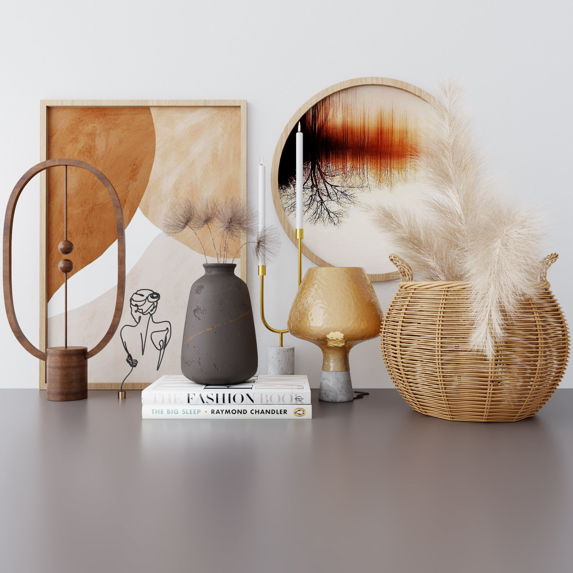 decorative set09-dried flower 3D model_6