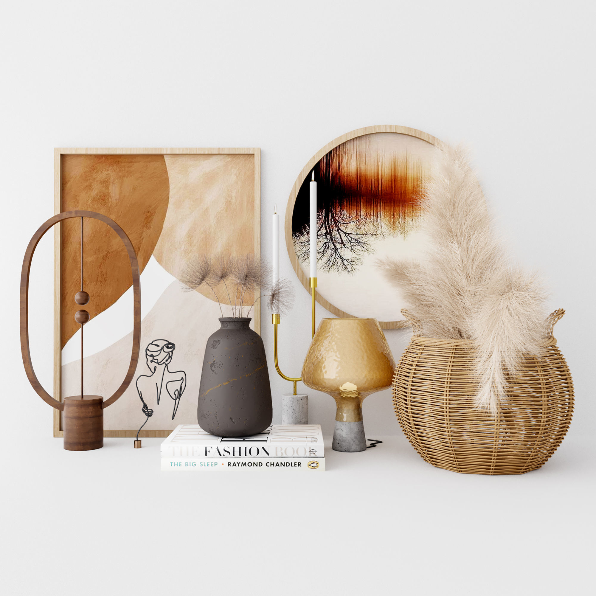 decorative set09-dried flower 3D model_3