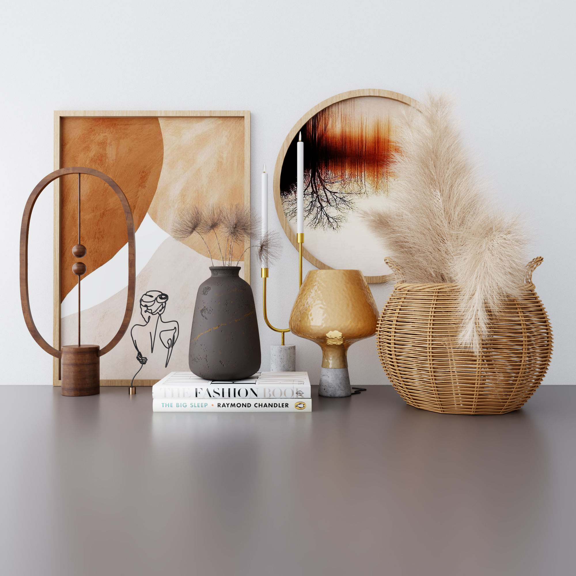 decorative set09-dried flower 3D model_2