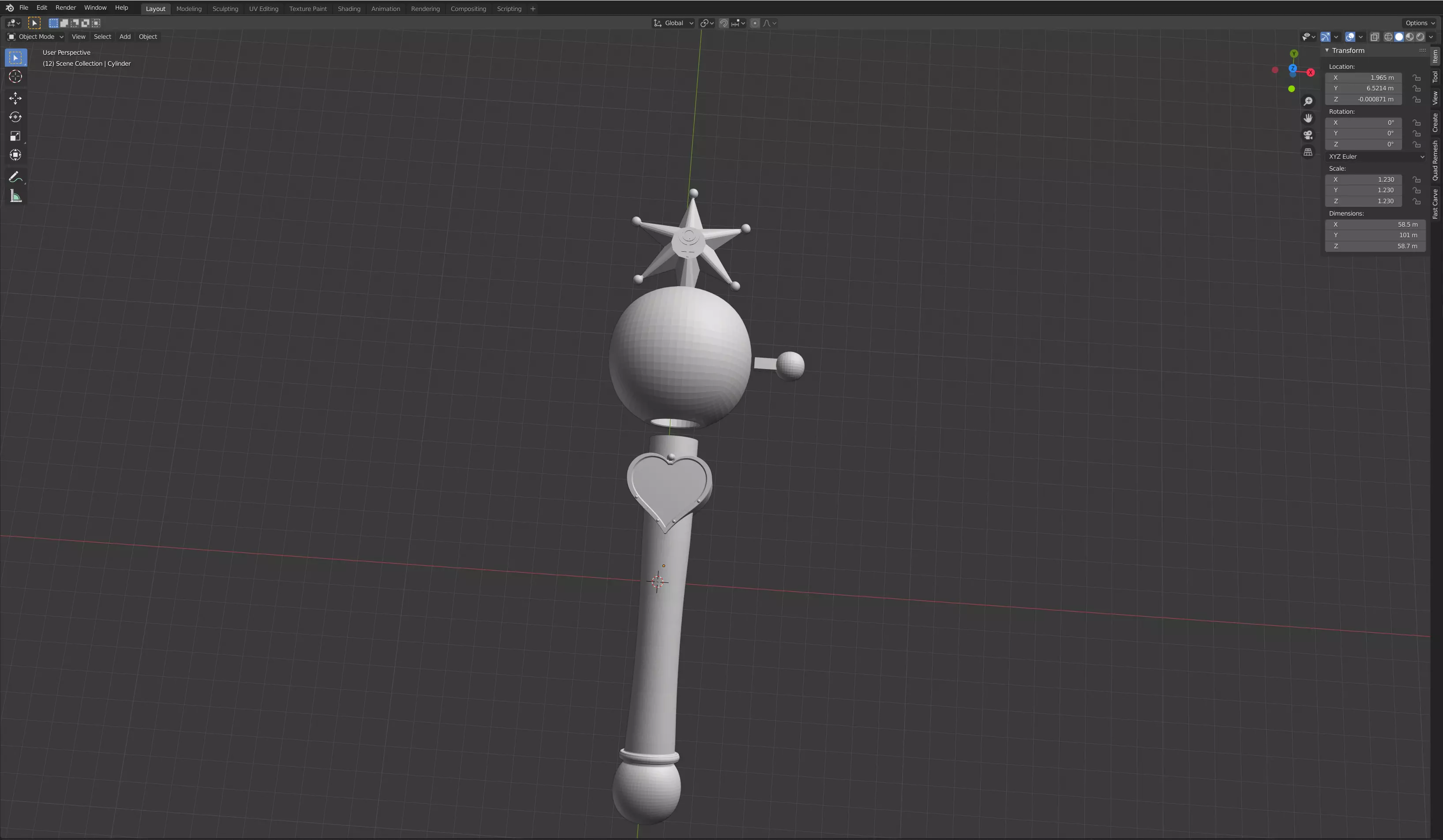 Sailor Pluto Wand 3D print model_0