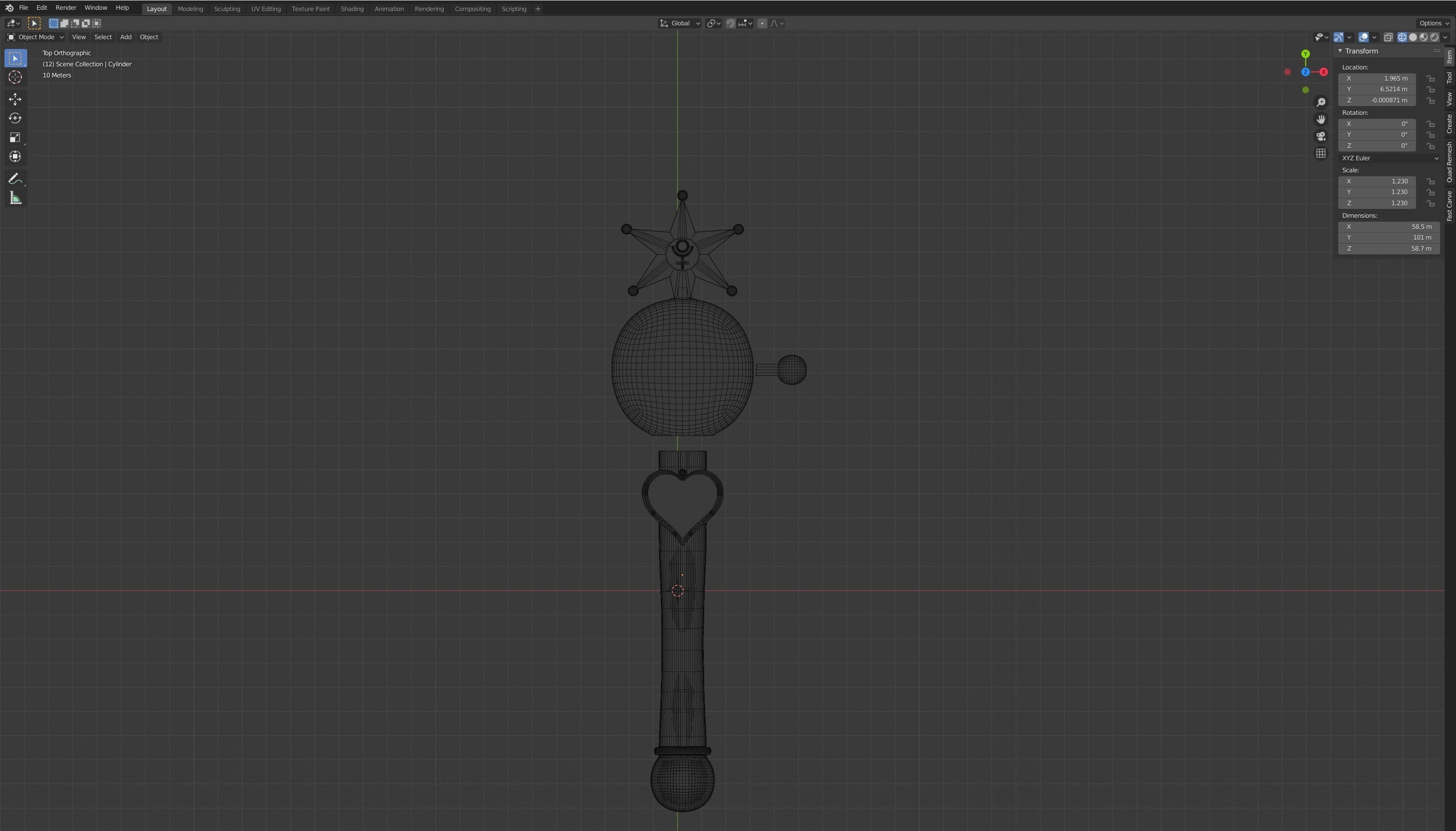 Sailor Pluto Wand 3D print model_1