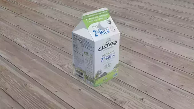 milk carton Low-poly 3D model