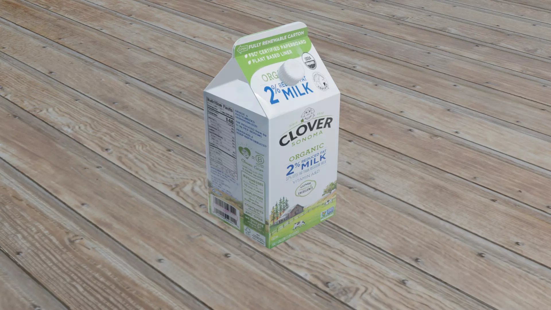 milk carton Low-poly 3D model