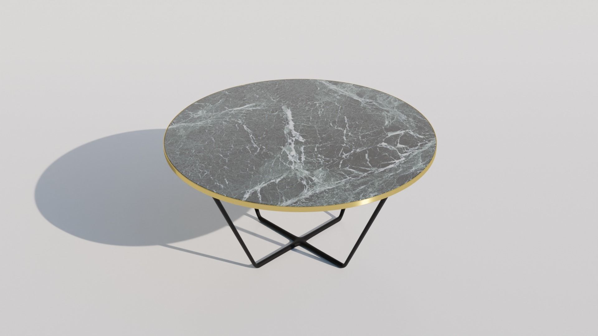 Table round marble with legs Low-poly 3D model_1
