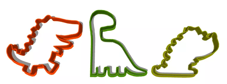 Combo 3 Dinosaur Cookie cutter 3D print model_0