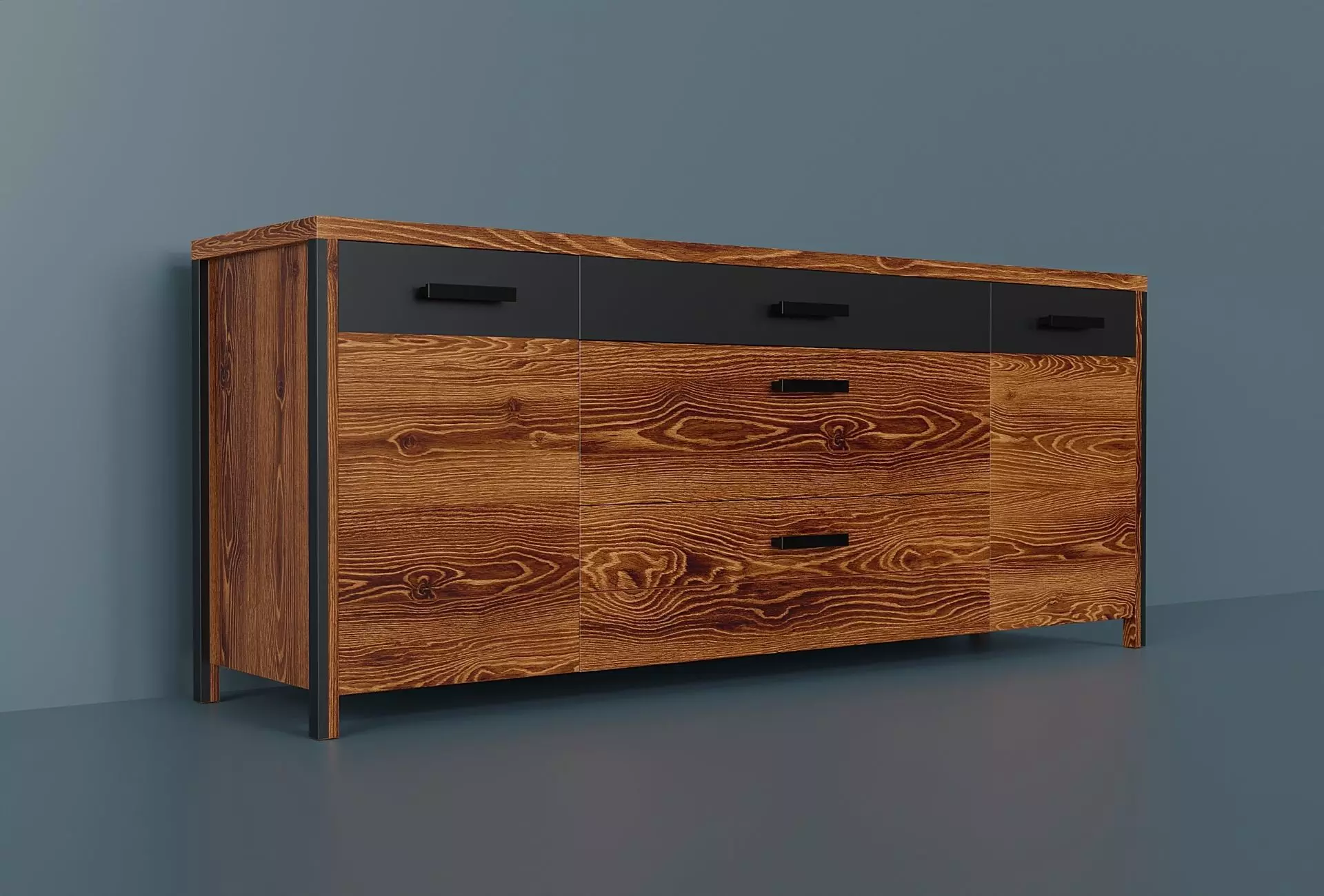 A simple model of a modern chest of drawers Low-poly 3D model_0