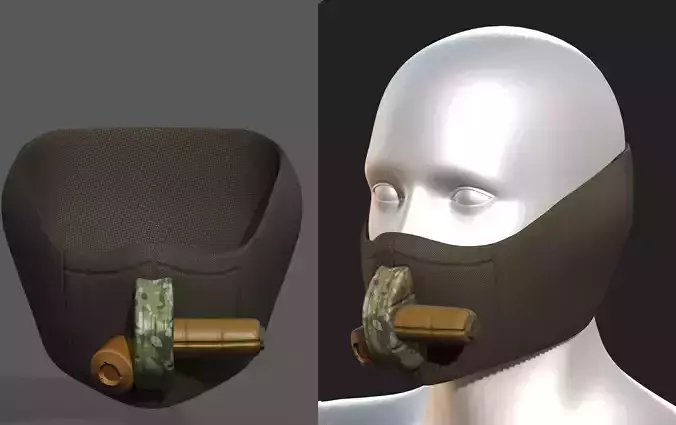 Gas mask helmet scifi fantasy armor hats military  Low-poly 3D model
