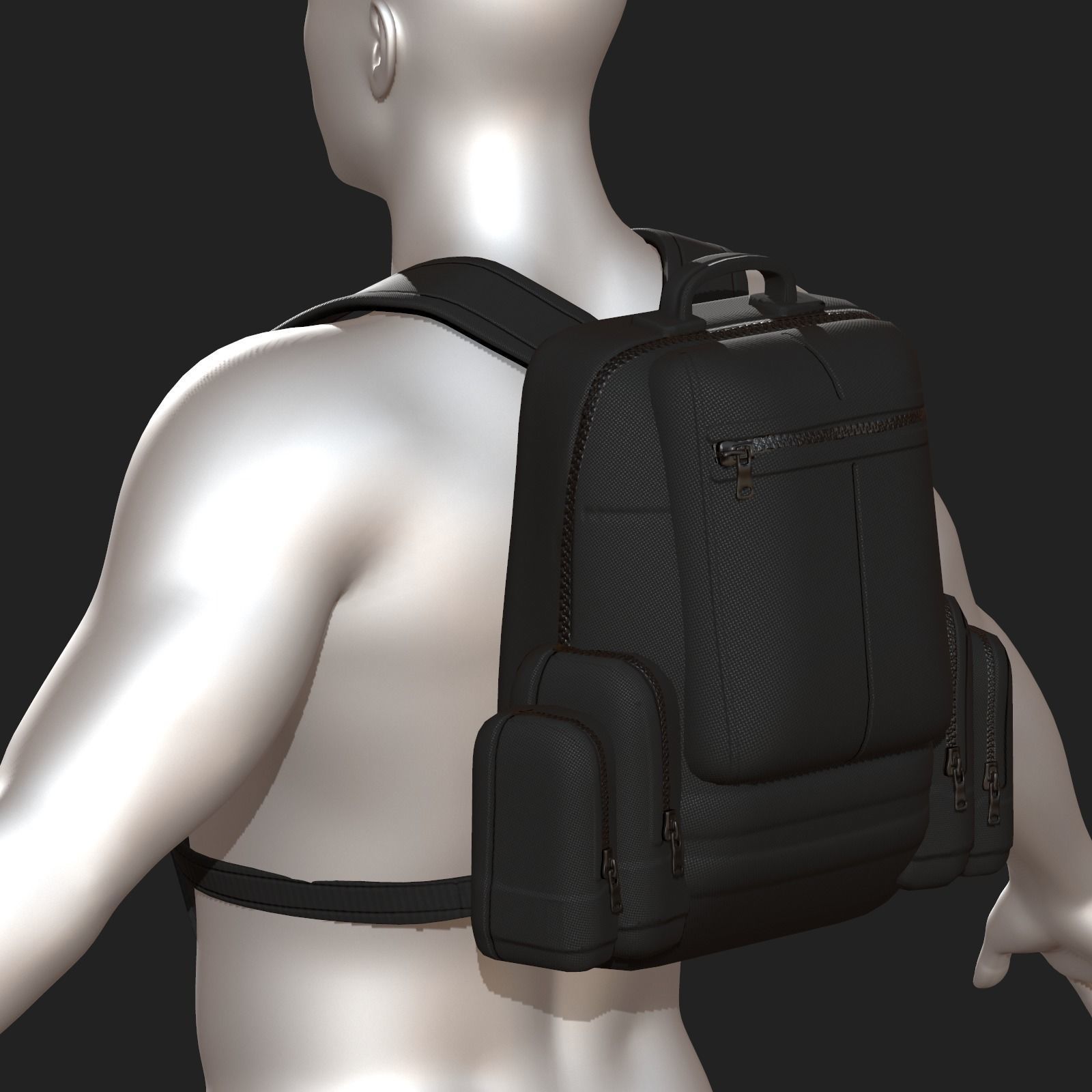 Backpack military combat soldier armor scifi Generic  Low-poly 3D model_5